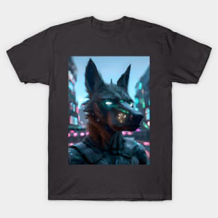 Cyberpunk Wolf (1) - Anthropomorphic Sci fi Wolves T-Shirt